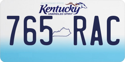 KY license plate 765RAC