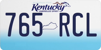 KY license plate 765RCL