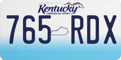 KY license plate 765RDX