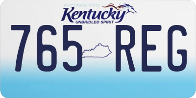 KY license plate 765REG