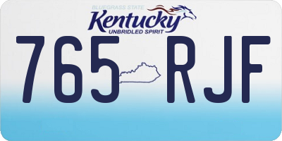 KY license plate 765RJF