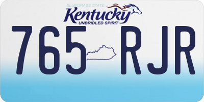KY license plate 765RJR