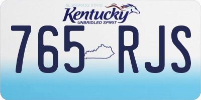KY license plate 765RJS