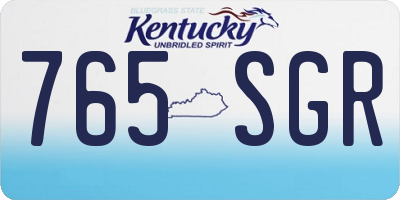KY license plate 765SGR