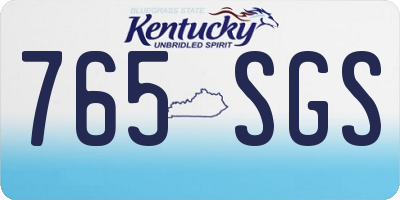 KY license plate 765SGS