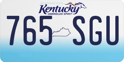 KY license plate 765SGU