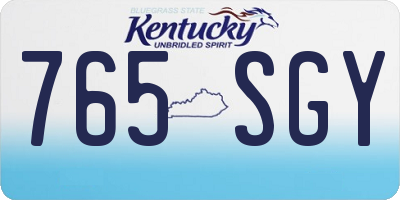 KY license plate 765SGY
