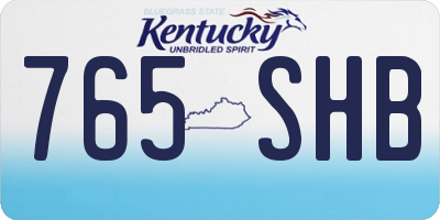 KY license plate 765SHB