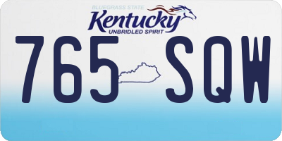 KY license plate 765SQW