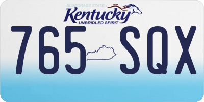 KY license plate 765SQX
