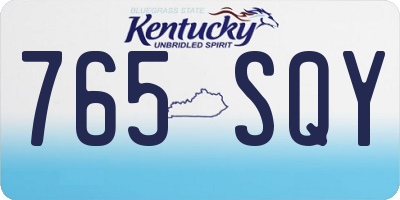 KY license plate 765SQY