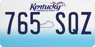 KY license plate 765SQZ