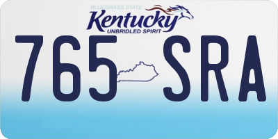 KY license plate 765SRA