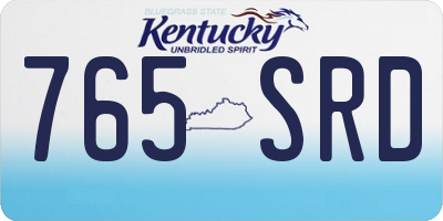 KY license plate 765SRD