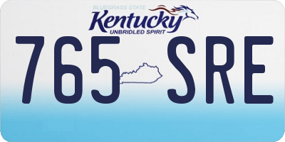 KY license plate 765SRE