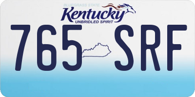 KY license plate 765SRF