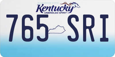 KY license plate 765SRI