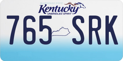KY license plate 765SRK
