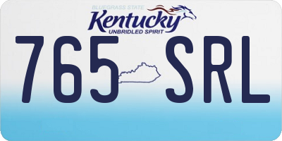 KY license plate 765SRL