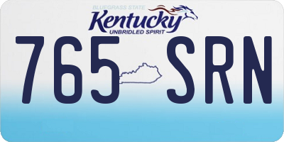 KY license plate 765SRN