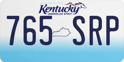 KY license plate 765SRP