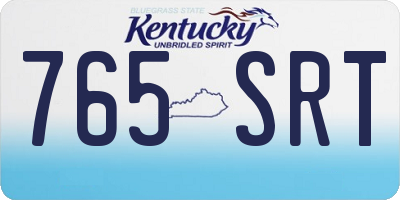 KY license plate 765SRT