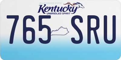 KY license plate 765SRU