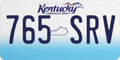 KY license plate 765SRV