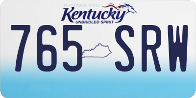 KY license plate 765SRW