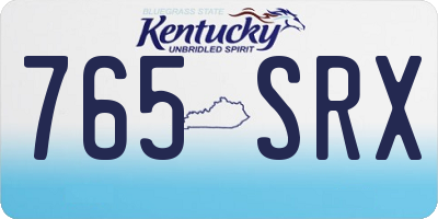 KY license plate 765SRX