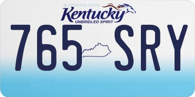 KY license plate 765SRY