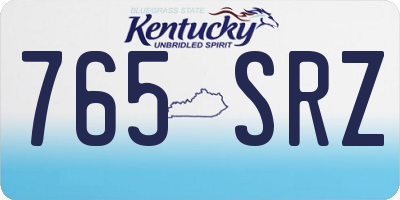 KY license plate 765SRZ