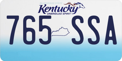 KY license plate 765SSA