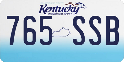 KY license plate 765SSB