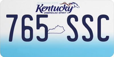 KY license plate 765SSC