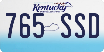 KY license plate 765SSD