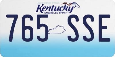 KY license plate 765SSE