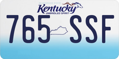 KY license plate 765SSF