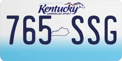 KY license plate 765SSG