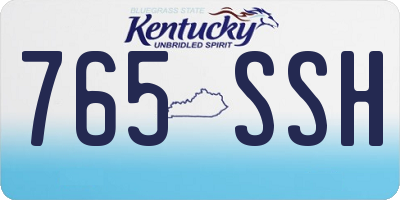 KY license plate 765SSH