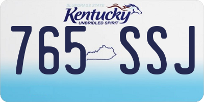 KY license plate 765SSJ