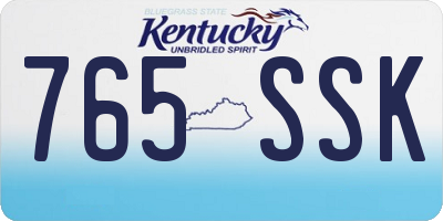 KY license plate 765SSK