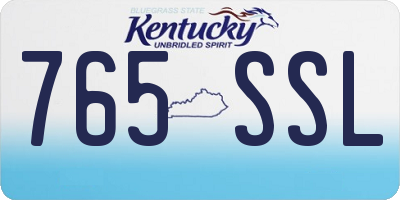 KY license plate 765SSL