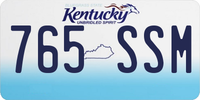 KY license plate 765SSM