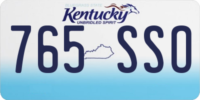 KY license plate 765SSO