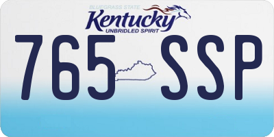 KY license plate 765SSP