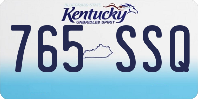 KY license plate 765SSQ