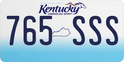 KY license plate 765SSS