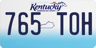 KY license plate 765TOH