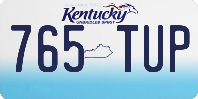 KY license plate 765TUP